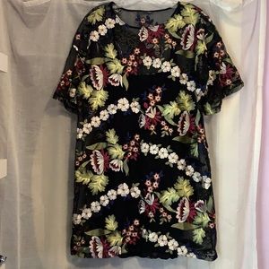 Embroidered T-shirt dress